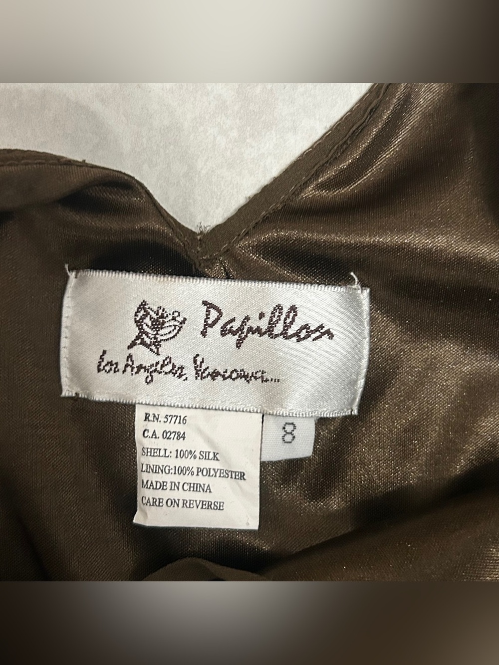 Papillon 100% Silk Dress - Picture 4 of 8